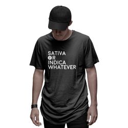 Camiseta SmartShop Unisex Preta  - Sativa or Indica Whatever